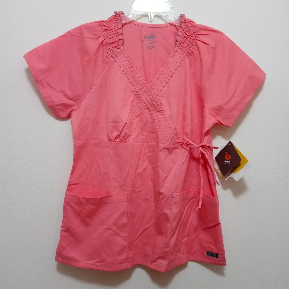 Barco Scrub Top Crayola Coral/Pink Sz Medium
